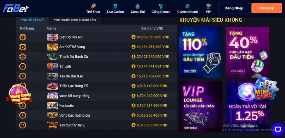Khuyến mãi casino 868bet